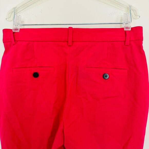 Theory Womens Treeca 2 Good Wool Cropped Watermelon Pink Tailored Dress Pants 2 - Picture 6 of 15